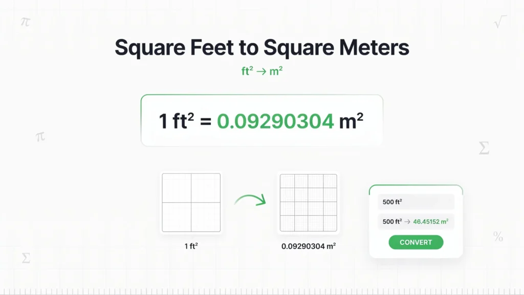 Square Feet to Square Meters