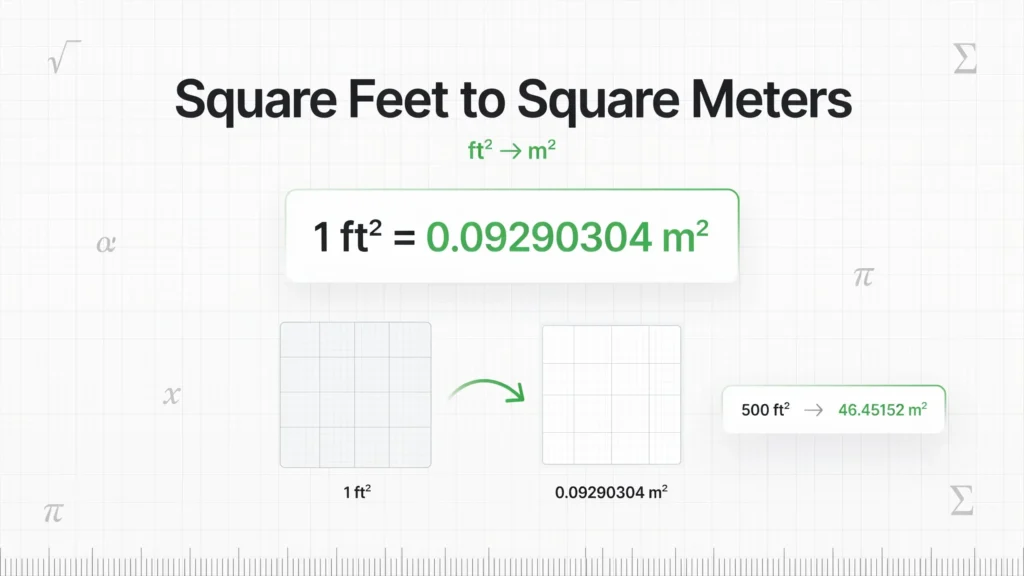 Square Feet to Square Meters